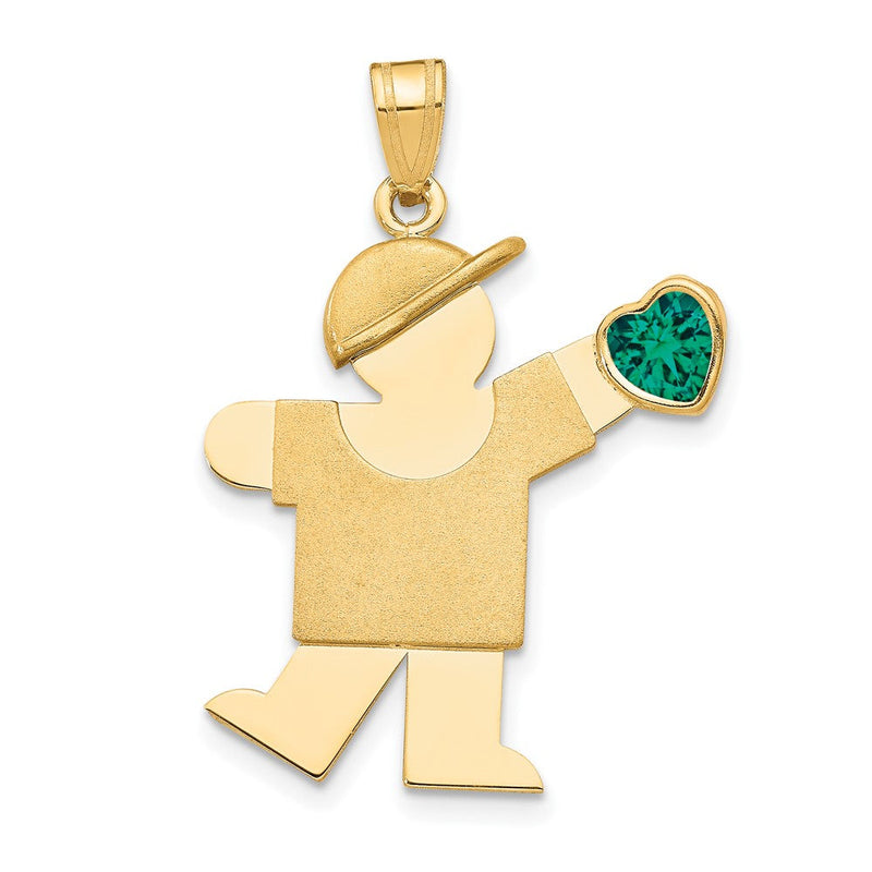 14K Gelbgold 14K Junge mit Zirkonia May Geburtsstein Charm