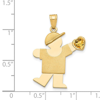 14K Gelbgold 14K Junge mit Zirkonia November Geburtsstein Charm
