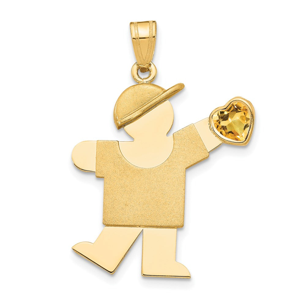 14K Gelbgold 14K Junge mit Zirkonia November Geburtsstein Charm