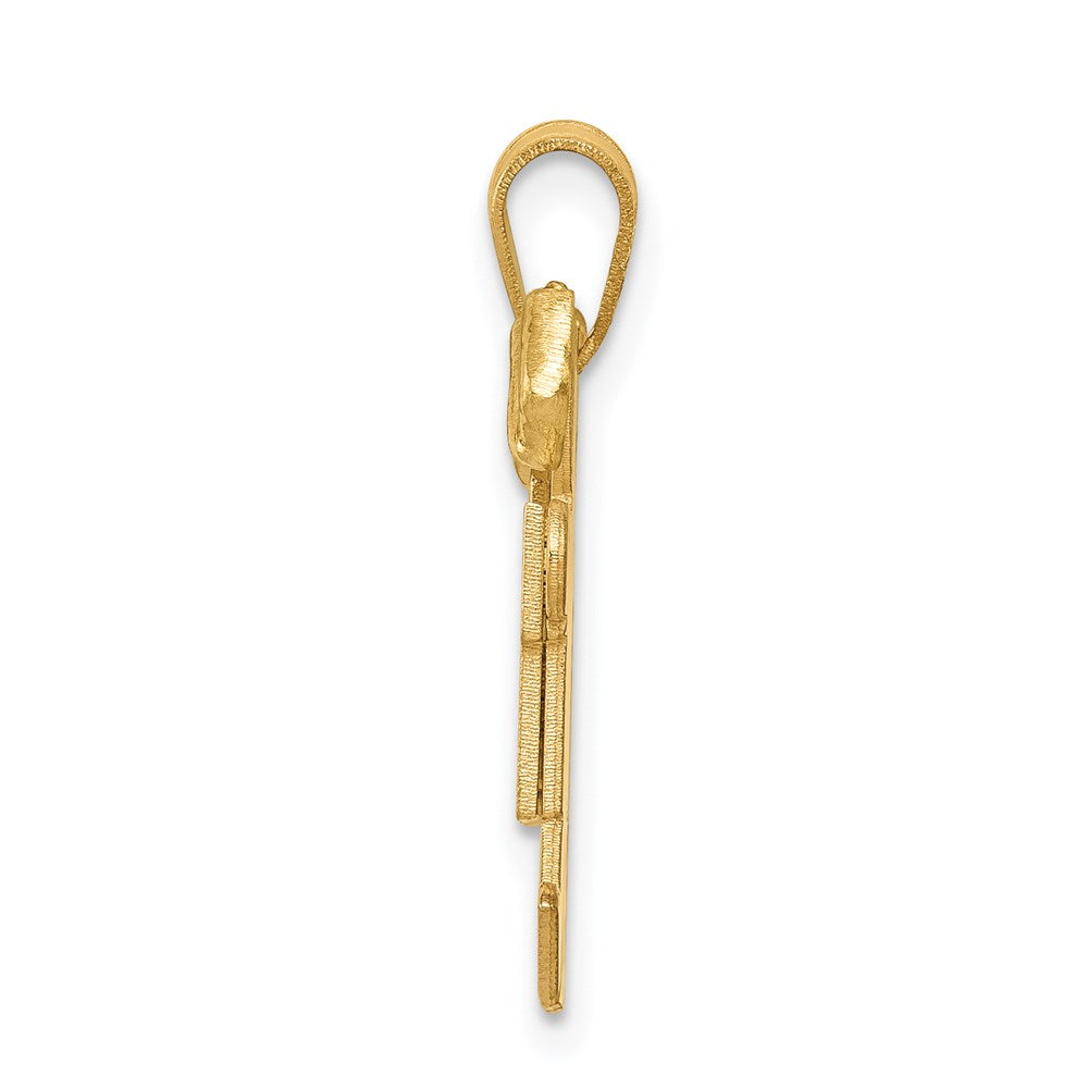 14K Gelbgold Massiver Doppelter Gravierbarer Jungen-Charm