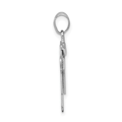 14K Weißgold Charm „Kleiner Junge mit Hut“, nach rechts blickend, gravierbar