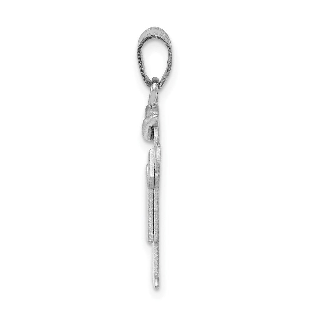 14K Weißgold kleiner Junge mit Hut links gravierbarer Charm