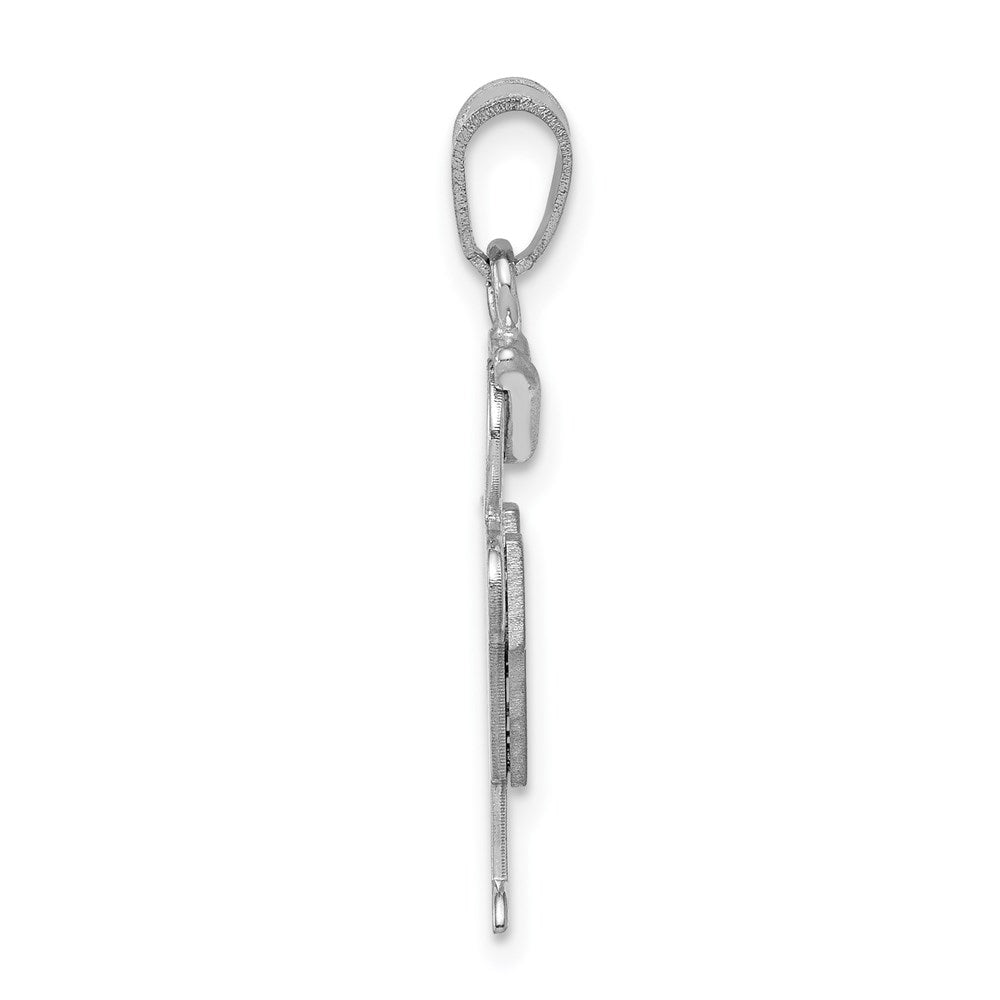 14K Weißgold Charm „Kleiner Junge mit Hut nach rechts", gravierbar