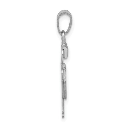 14K Weißgold Charm „Kleiner Junge mit Hut nach rechts", gravierbar