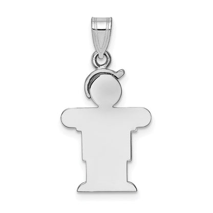 14K Weißgold Charm „Kleiner Junge mit Hut nach rechts", gravierbar