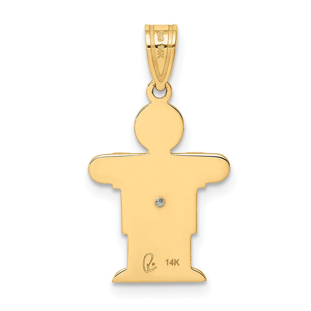 14K Gelbgold Diamant-Anhänger für Kinder
