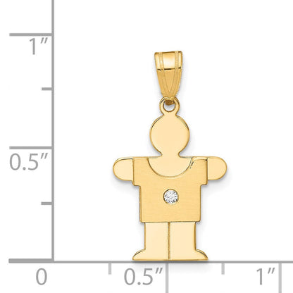 14K Gelbgold Diamant-Anhänger für Kinder