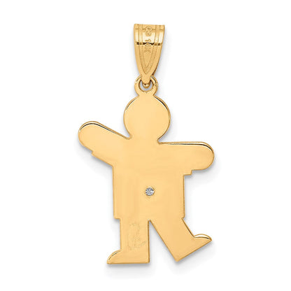 14K Gelbgold Diamant-Anhänger für Kinder