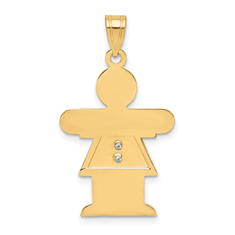 14K Gelbgold Diamant-Anhänger für Kinder