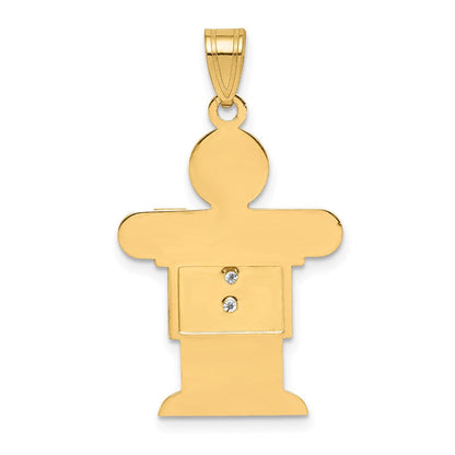 14K Gelbgold Anhänger mit AA-Diamant für Kinder