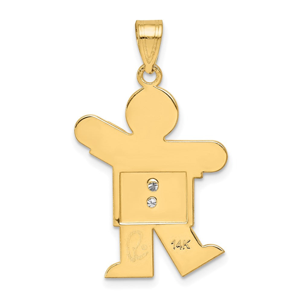 14K Gelbgold Diamant-Anhänger für Kinder