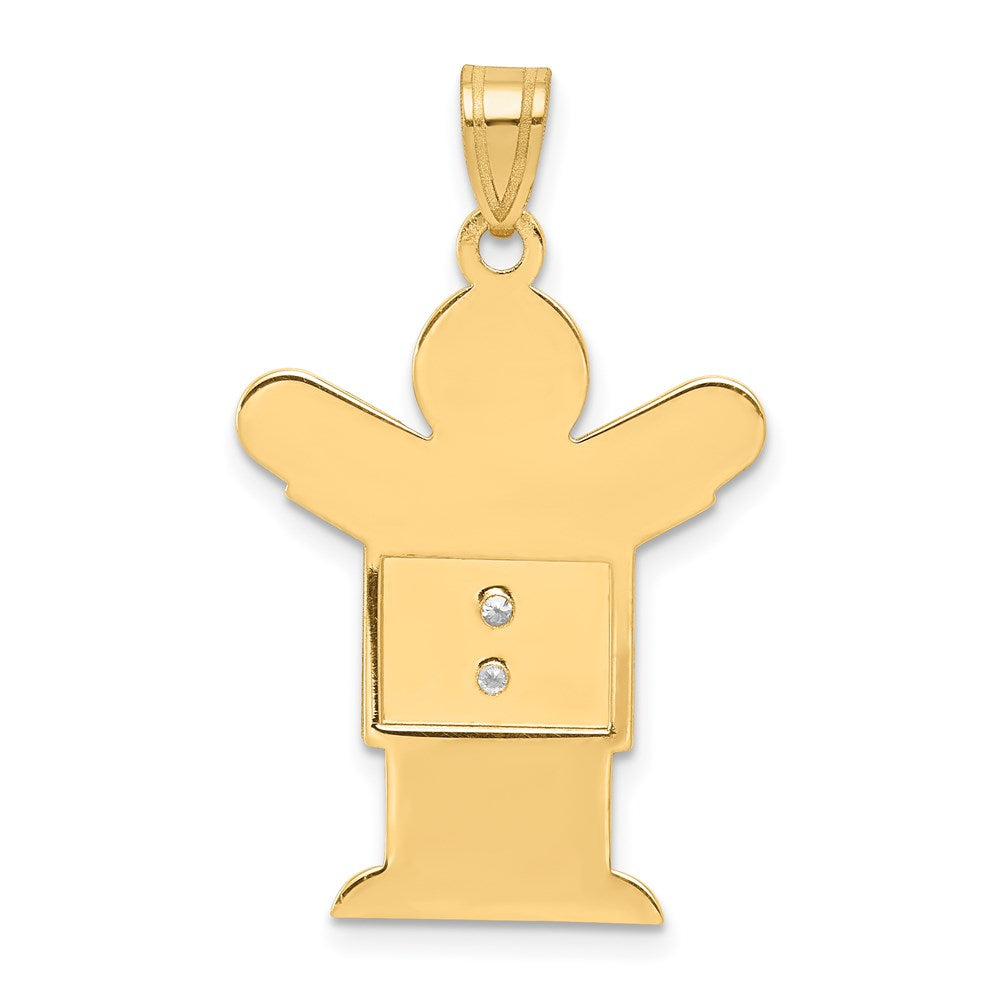 14K Gelbgold Diamant-Anhänger für Kinder