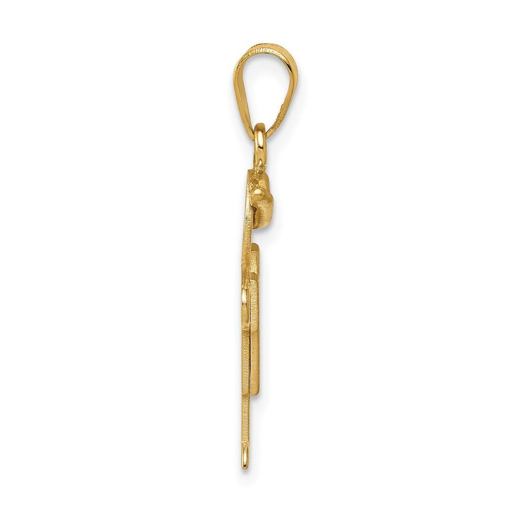 14K Gelbgold massiver gravierbarer Charm „Junge mit Hut" (rechts)