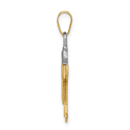 14K Bicolor Gold kleiner Junge mit Hut nach rechts, gravierbarer Charm