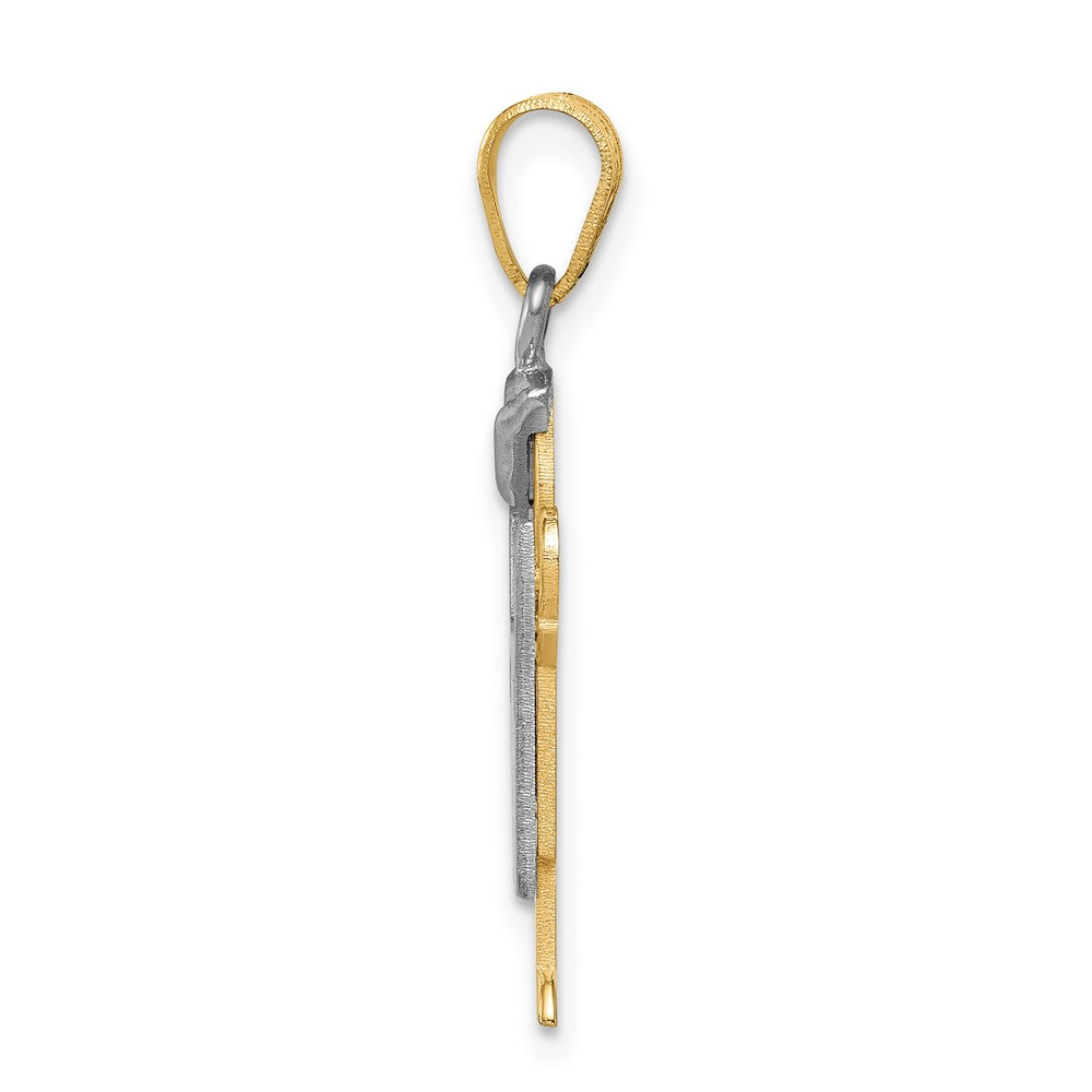 14k Bicolor-Gold Kleiner Junge mit Hut links, gravierbarer Charm