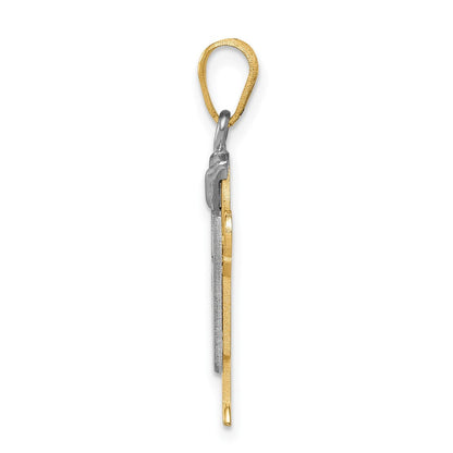 14k Bicolor-Gold Kleiner Junge mit Hut links, gravierbarer Charm