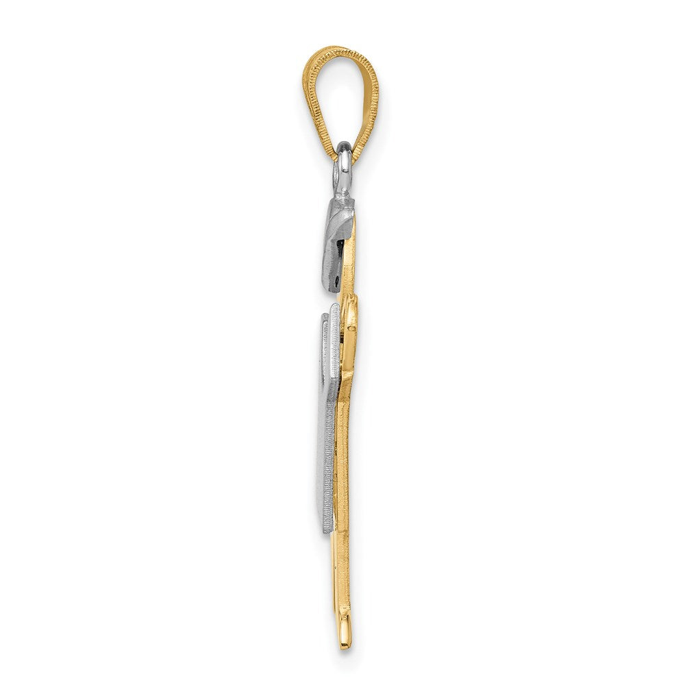 14K Bicolor Gold großer Charm „Junge mit Hut“ (links), gravierbar