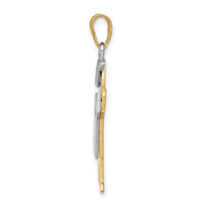 14K Bicolor Gold großer Charm „Junge mit Hut“ (links), gravierbar