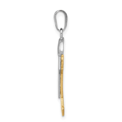 14K Bicolor-Gold großer Junge mit Hut nach rechts, gravierbarer Charm