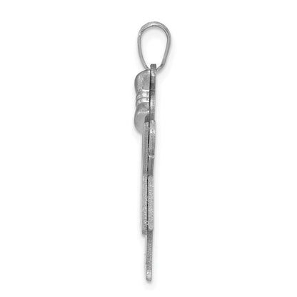 14K Weißgold Charm „Mädchen mit Schleife rechts", mittelgroß, gravierbar