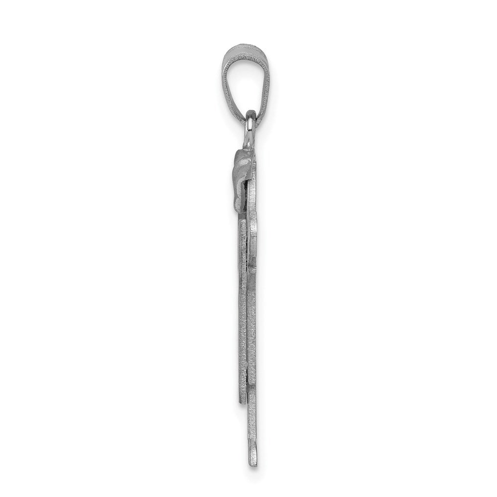 14K Weißgold Junge mit Hut mittelgroßer gravierbarer Charm (links tragbar)