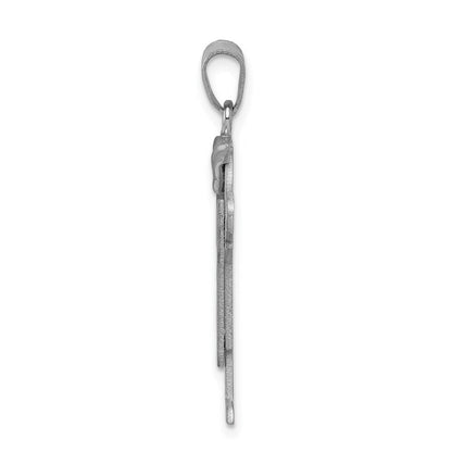 14K Weißgold Junge mit Hut mittelgroßer gravierbarer Charm (links tragbar)