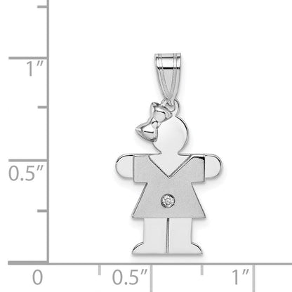14K Weißgold Diamant-Anhänger für Kinder, AA-Qualität