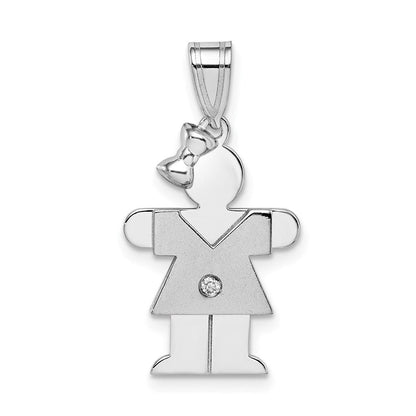 14K Weißgold Diamant-Anhänger für Kinder, AA-Qualität