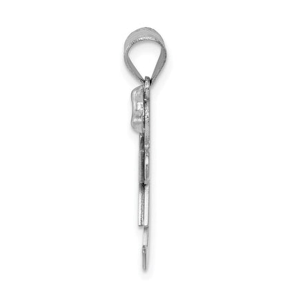 14K Weißgold AA-Diamant-Kinderanhänger