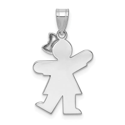 14K Weißgold AA-Diamant-Kinderanhänger