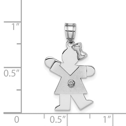 14K Weißgold AA-Diamant-Kinderanhänger