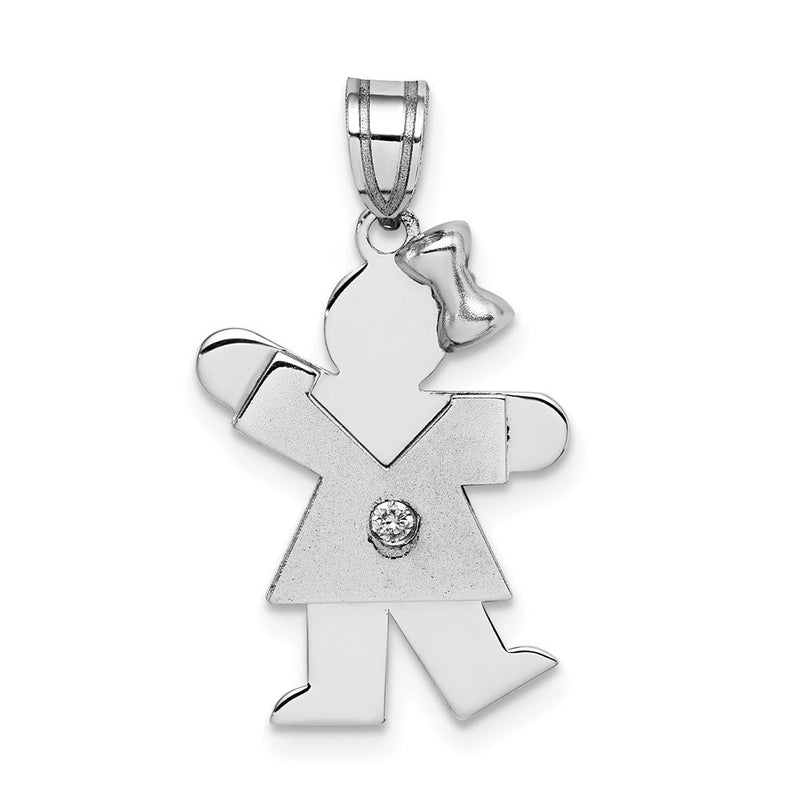 14K Weißgold VS Diamant-Anhänger für Kinder