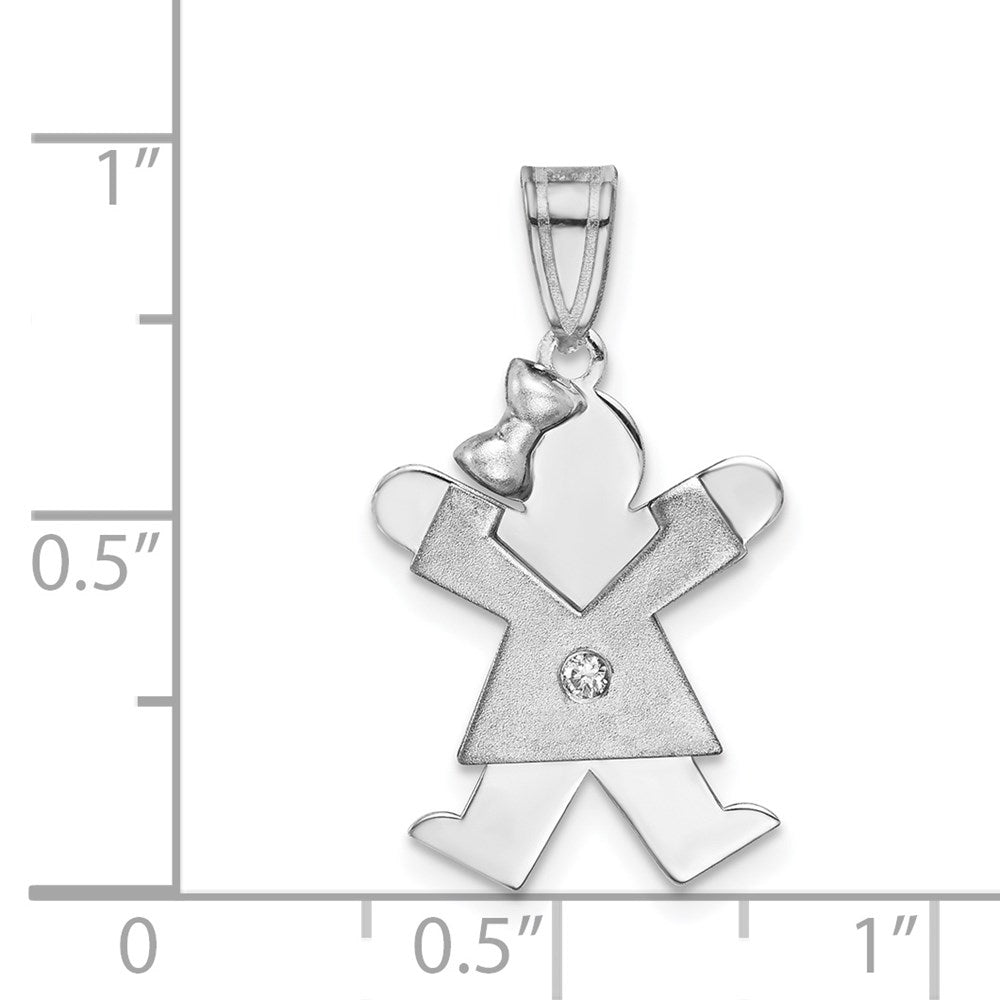 14K Weißgold Diamant-Anhänger für Kinder
