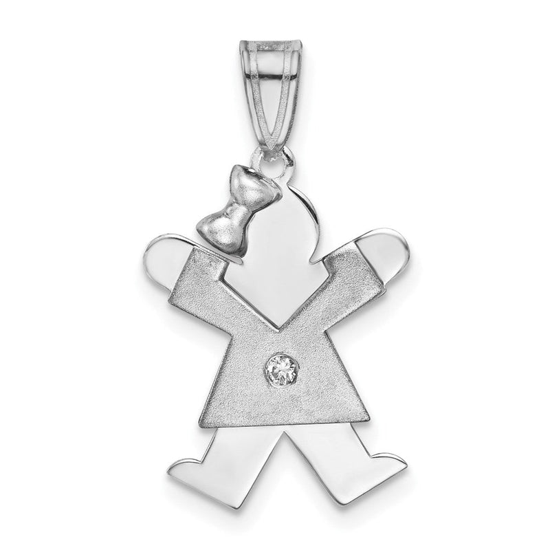 14K Weißgold Diamant-Anhänger für Kinder