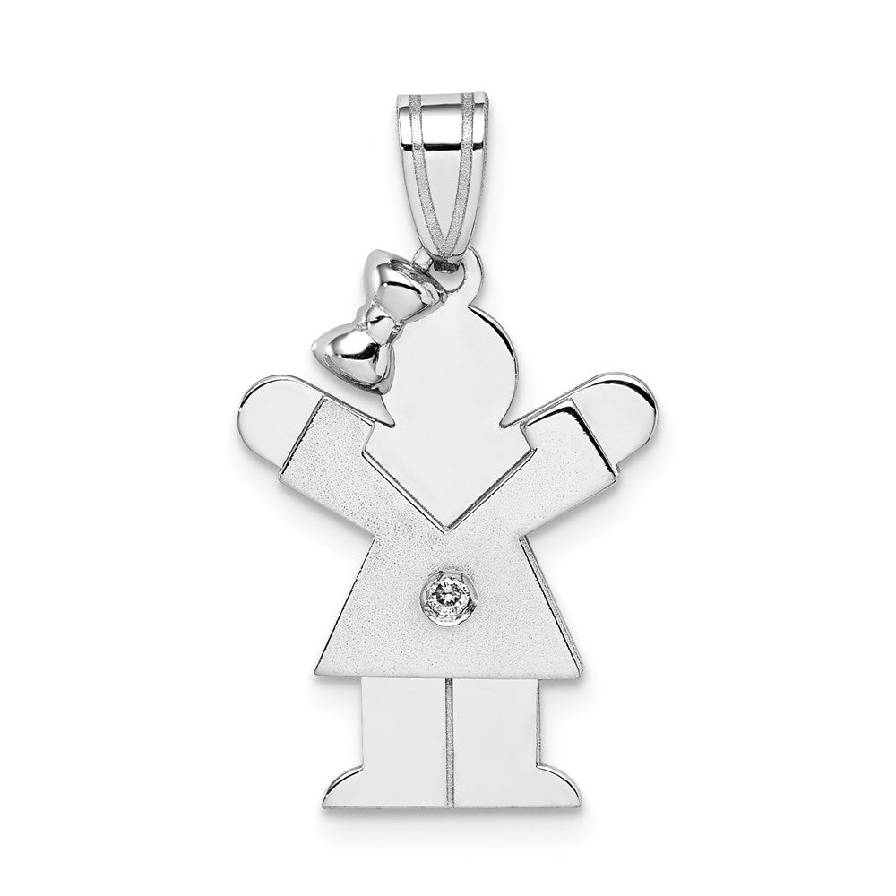 14K Weißgold Kinderanhänger mit AAA-Diamant