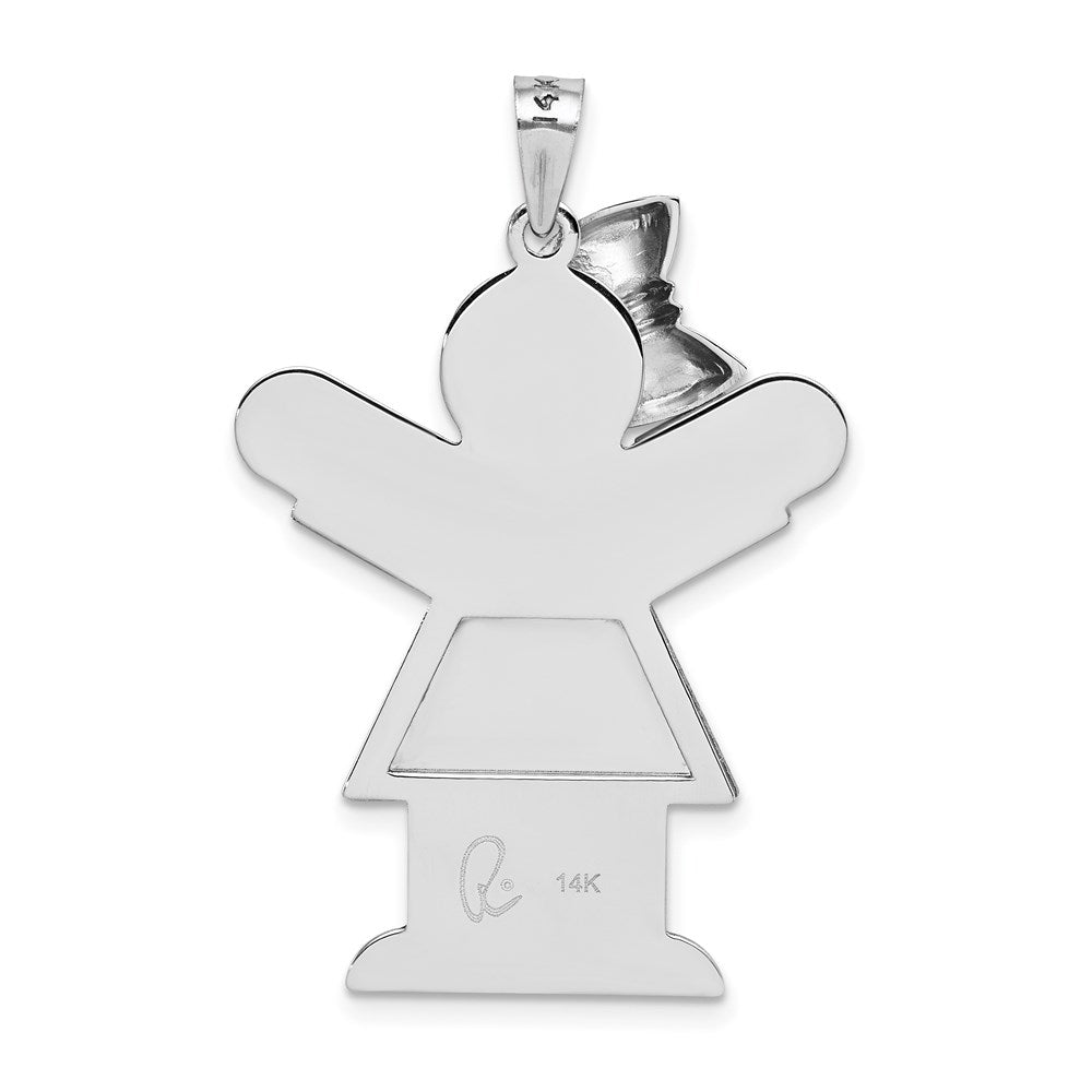 14K Weißgold AAA-Diamant-Kinderanhänger