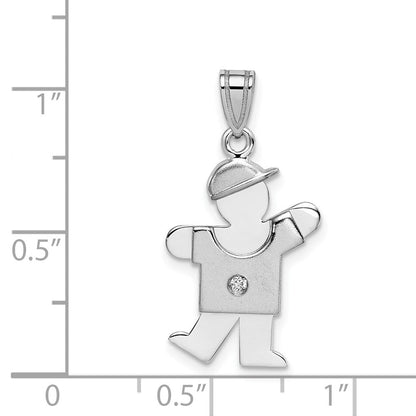 14K Weißgold-Anhänger mit AA-Diamant für Kinder
