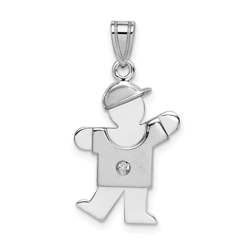 14K Weißgold Diamant-Anhänger für Kinder