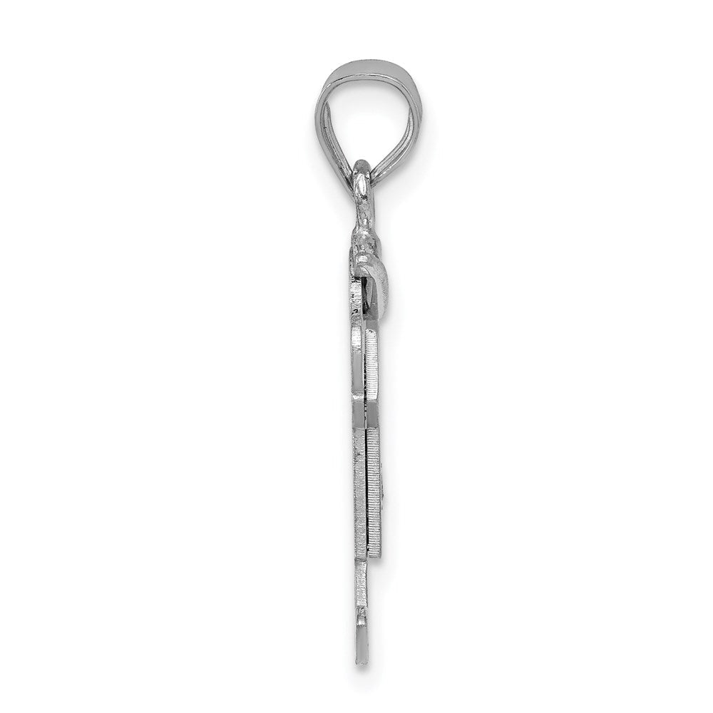 14K Weißgold Diamant Kinder-Anhänger