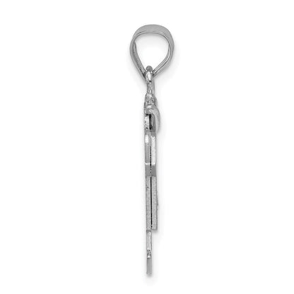 14K Weißgold Diamant Kinder-Anhänger