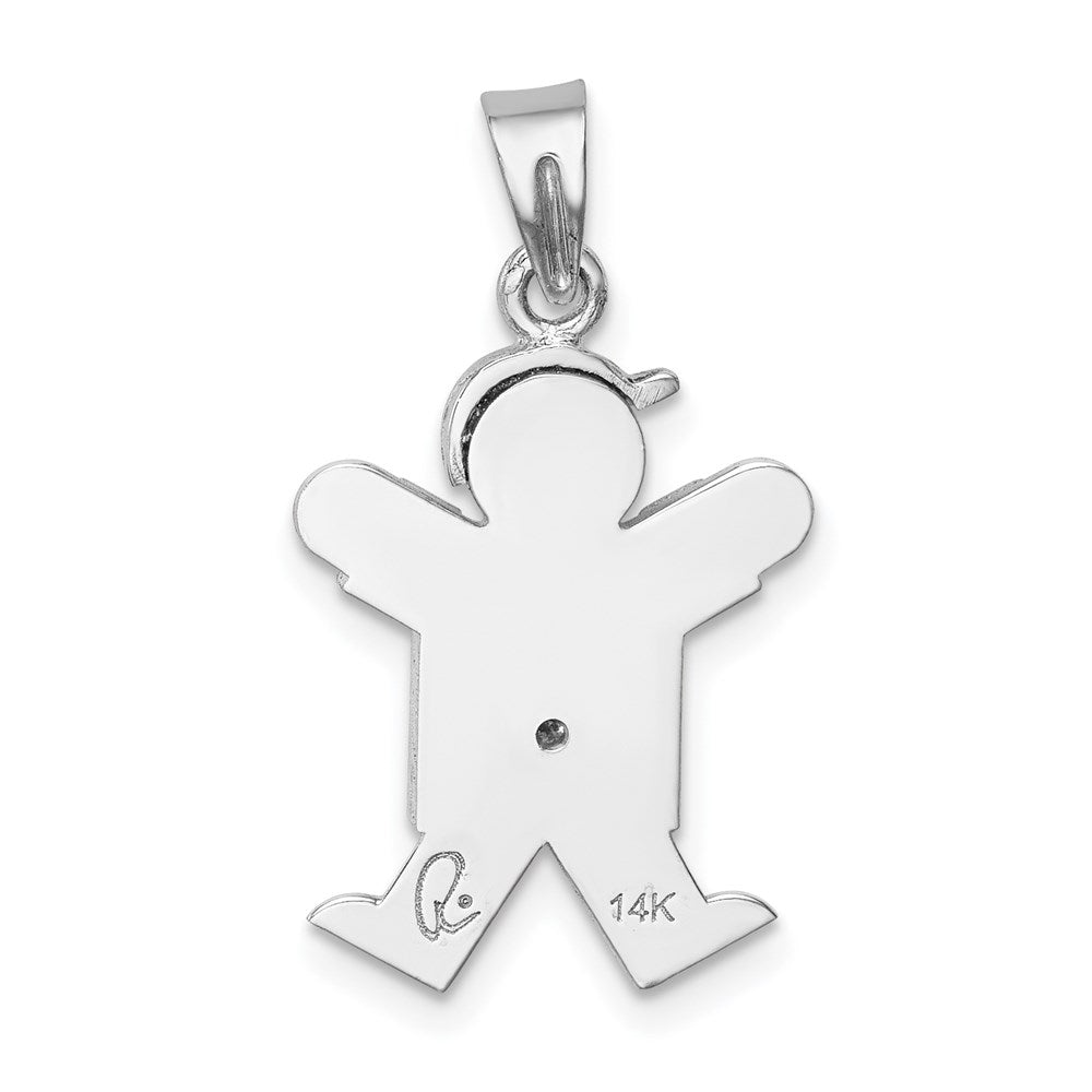 14K Weißgold Diamant Kinder-Anhänger