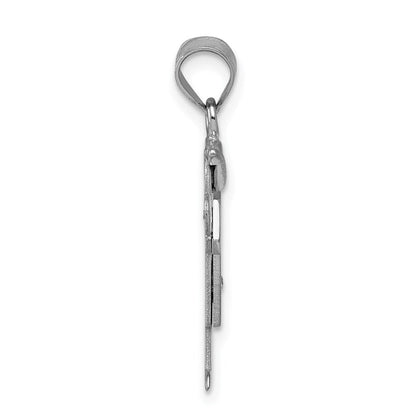 14K Weißgold Diamant Kinder-Anhänger