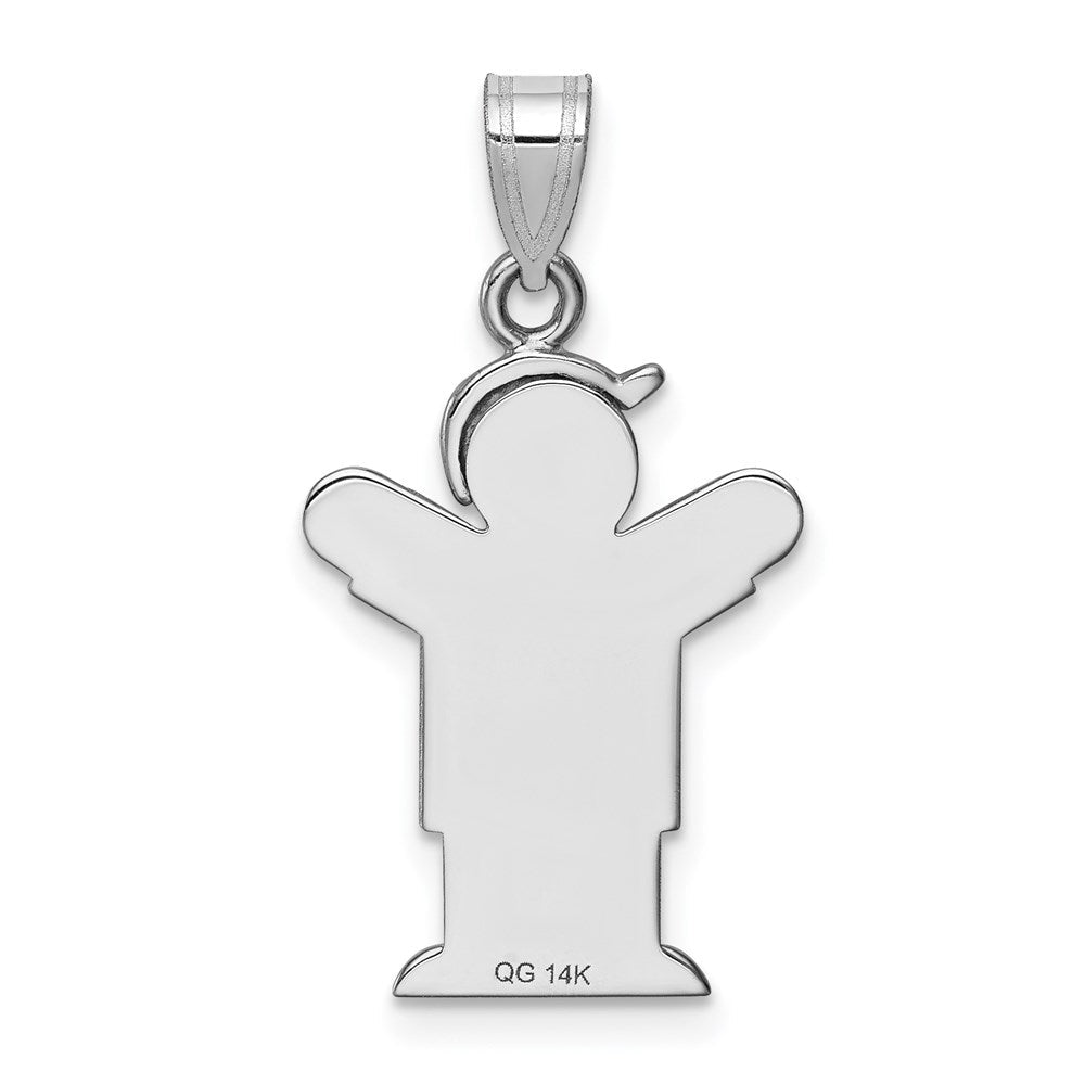 14K Weißgold Diamant Kinder-Anhänger