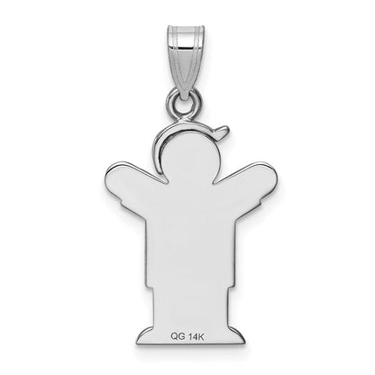 14K Weißgold Diamant Kinder-Anhänger