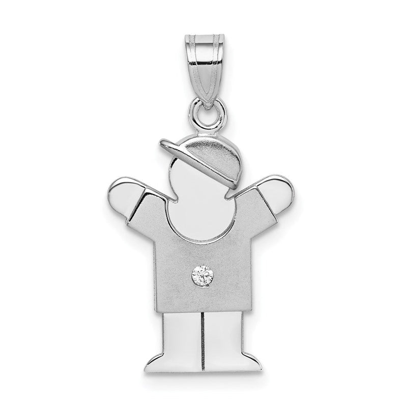 14K Weißgold Diamant-Anhänger für Kinder