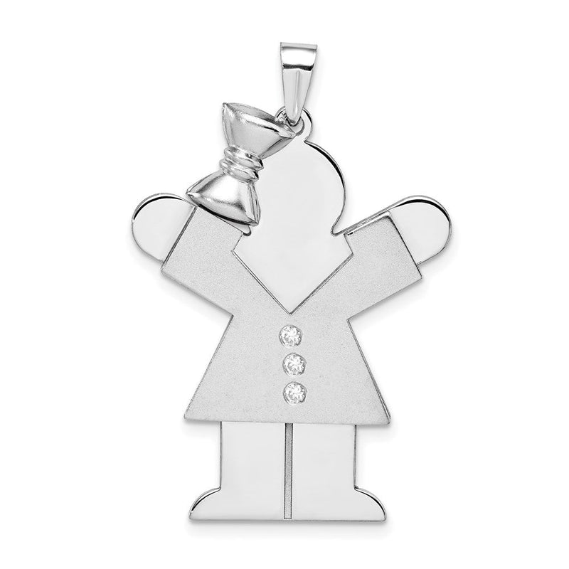 14K Weißgold AAA-Diamant-Kinderanhänger