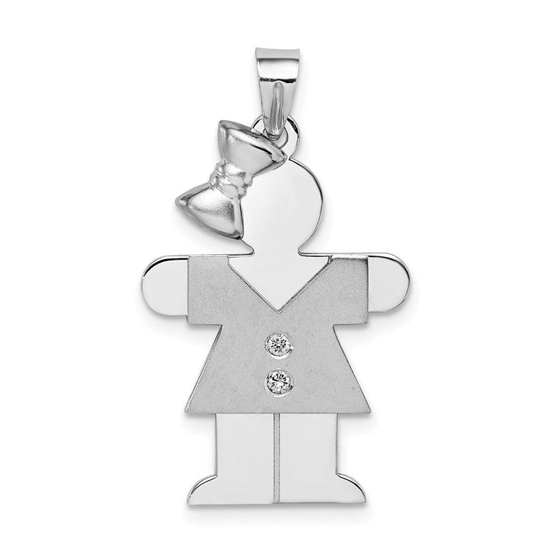 14K Weißgold Anhänger mit AA-Diamant für Kinder