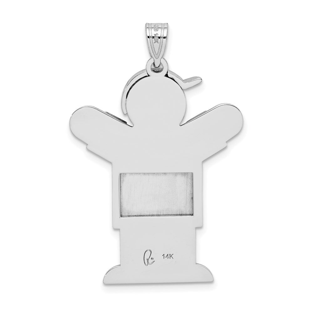 14K Weißgold AA-Diamant-Kinderanhänger