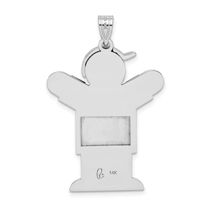 14K Weißgold AAA-Diamant-Kinderanhänger