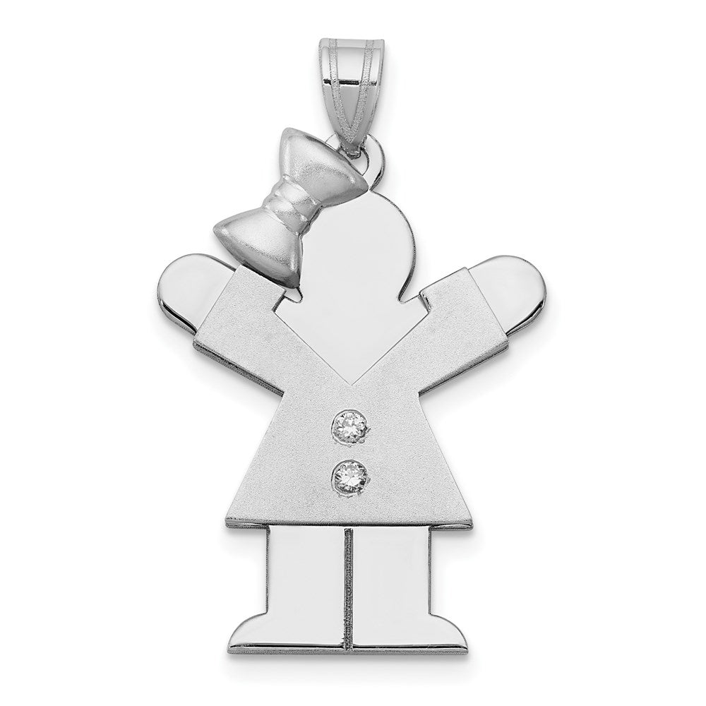 14K Weißgold Diamant-Anhänger für Kinder